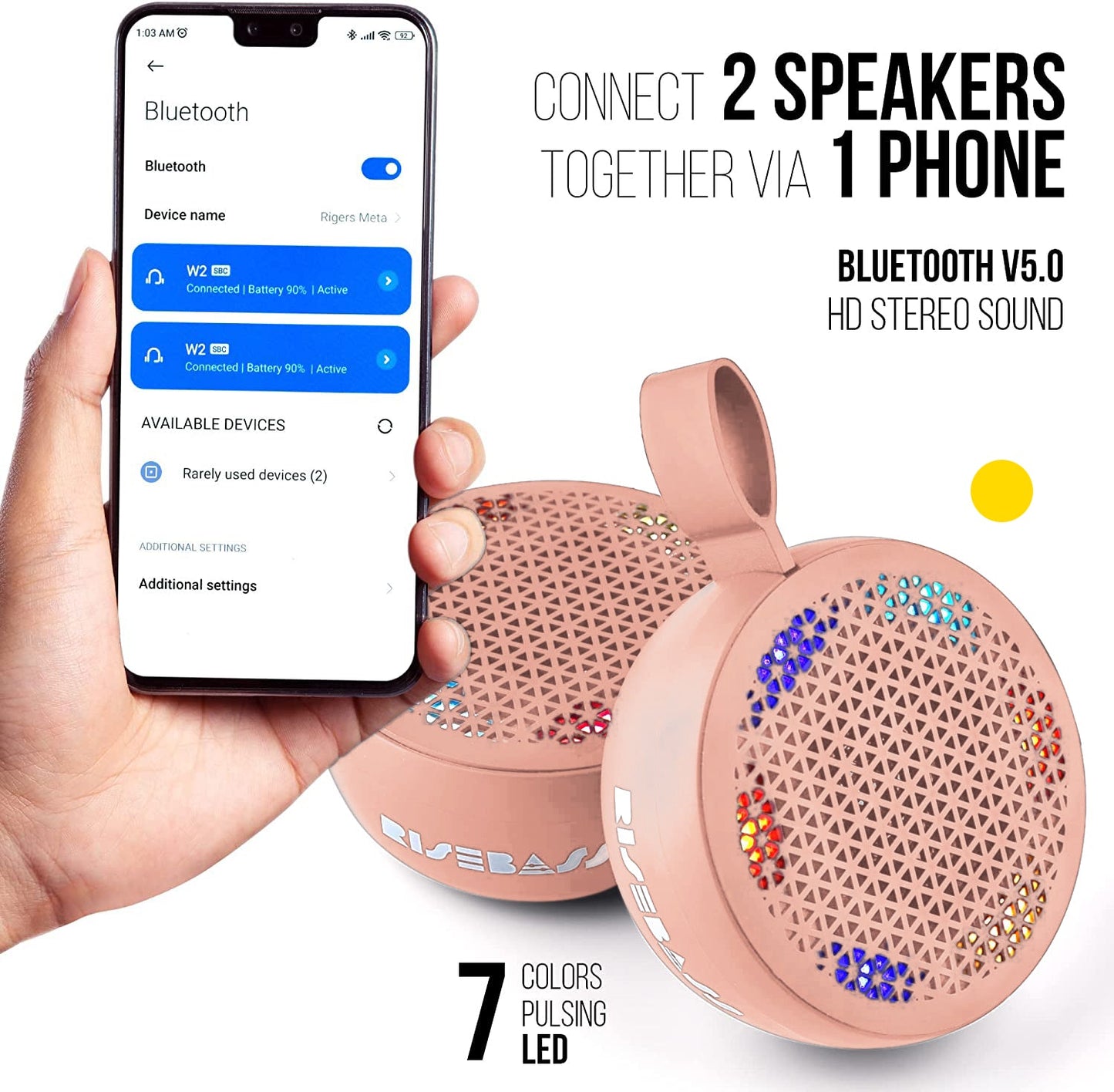 AQUABEAT Splashproof Wireless Shower Speaker