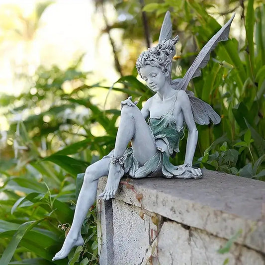 Sitting Fairy Resin Statue