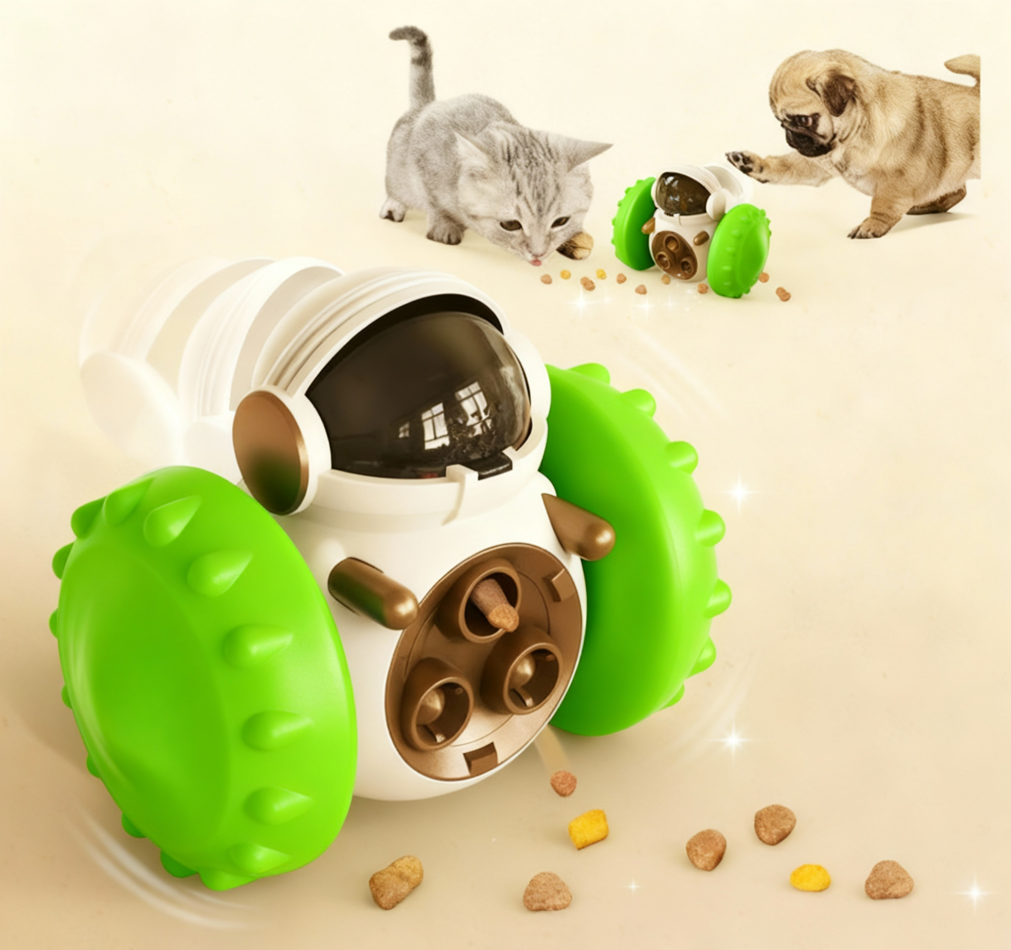 🤖🐶 Robot Interactivo – Juguete Dispensador para Perros y Gatos 🐱🍖